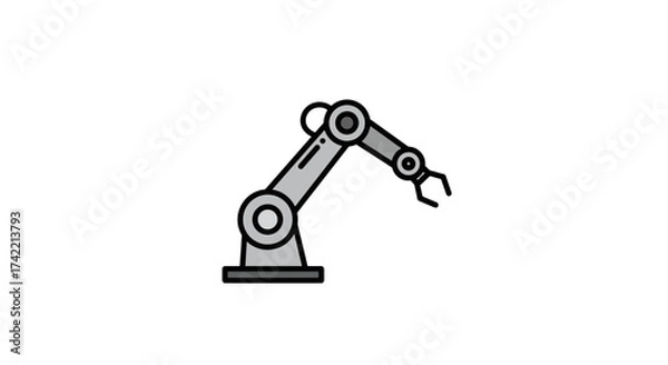Fototapeta Industrial Robotic Arm Icon for Automation and Technology.