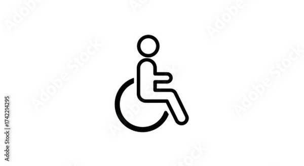 Fototapeta Universal accessibility symbol icon featuring a person in a wheelchair.