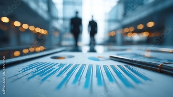 Fototapeta Professional meeting between two individuals reviewing physical standards in a modern office environment