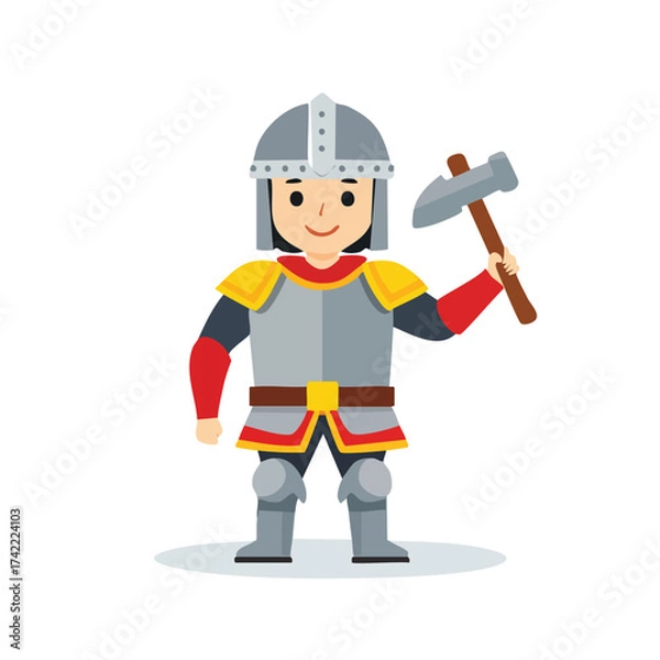 Obraz Knight with Hammer Ready to Fight