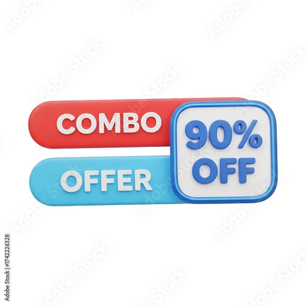 Obraz Combo offer 90 off isolated on transparent background