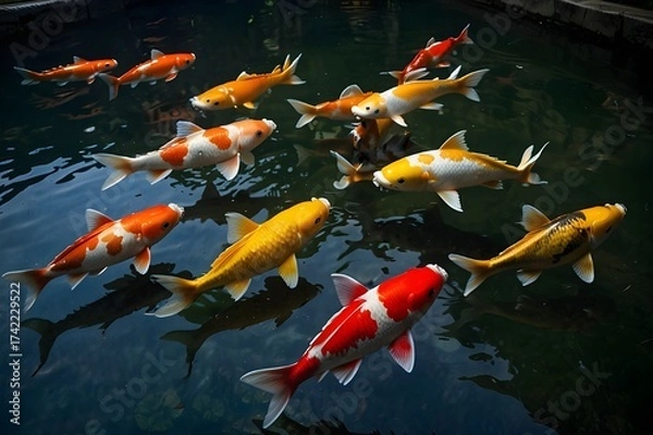 Obraz koi fish in a pond