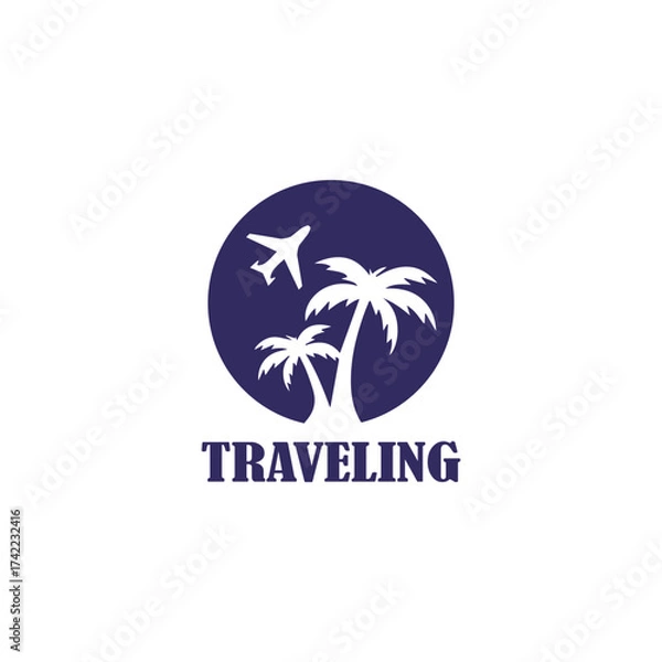 Fototapeta Traveling Logo Vector Simple Natural