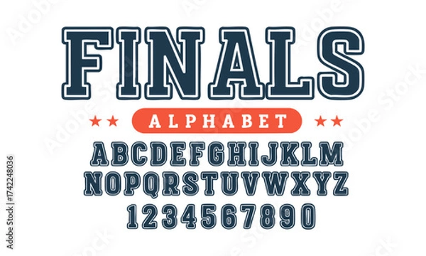Fototapeta Tournament Sports Alphabet – Classic College Varsity Vector Set, easily editable and scalable.
