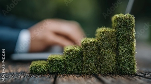 Fototapeta Green business corporate responsibility sustainable environment development goal for the industrie