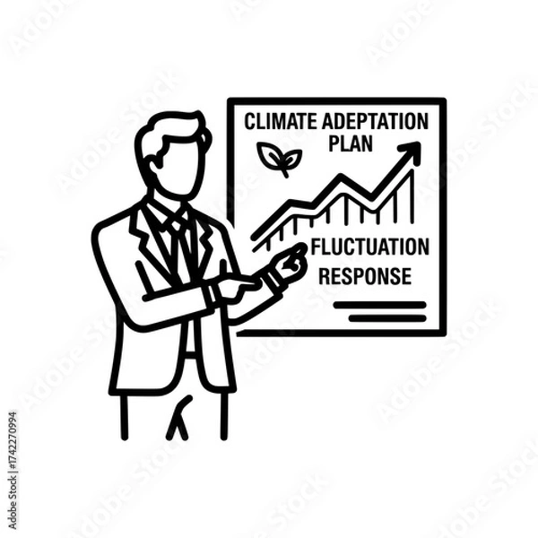 Fototapeta Climate Adaptation Plan and Fluctuation Response Presentation.