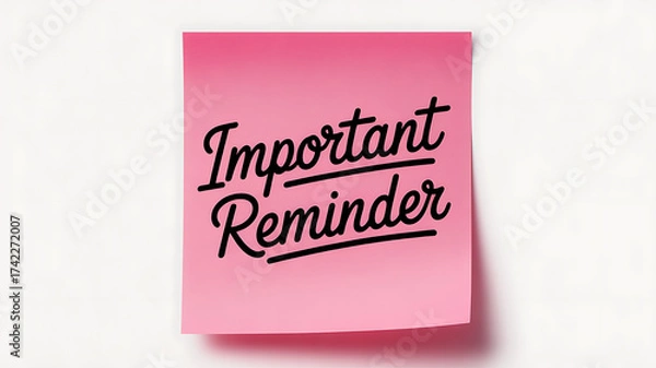 Fototapeta pink blank sticky note paper isolated on transparent background,note paper message office business tag sign