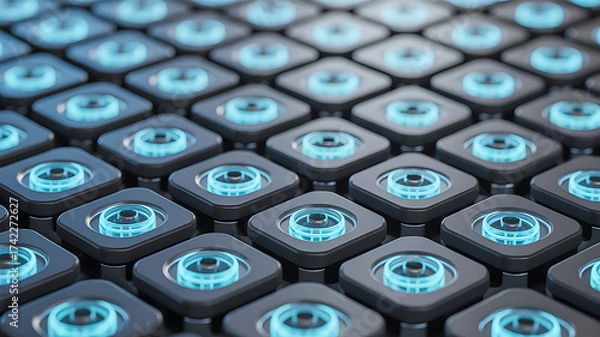 Fototapeta Robotic Nanofabrication Systems Achieve Ultra-High Throughput by Combining Photonic Lithography, Advanced Interconnect Technologies, and 3D Integration for Semiconductor Manufacturing Ecosystems.