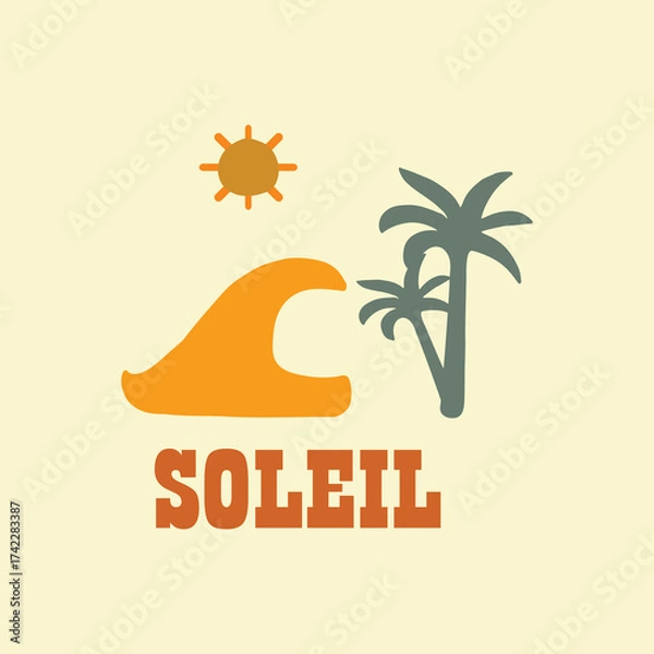 Obraz free vector sea beach t-shirt design.