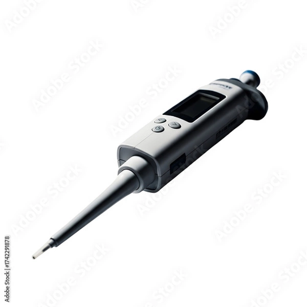 Fototapeta Laboratory pipette instrument isolated scientific equipment on transparent background