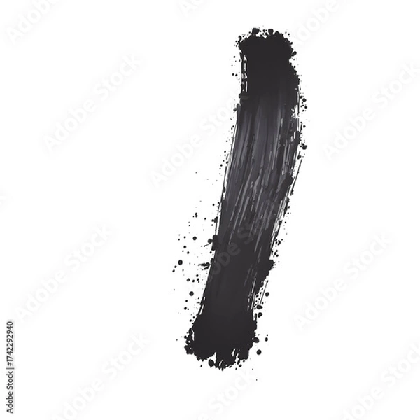 Fototapeta Abstract gray brushstroke on transparent background