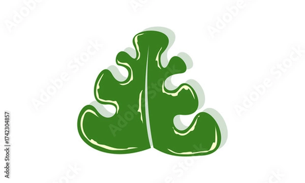 Obraz Decorative leaf cartoon vector icon