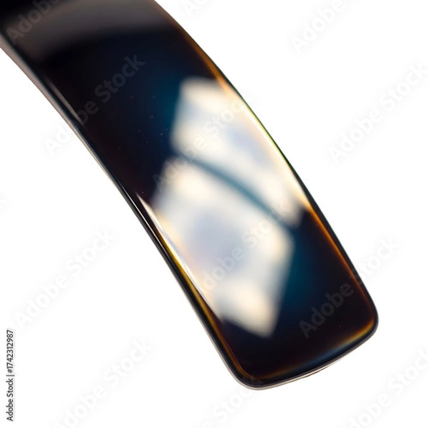 Fototapeta Abstract curved glossy surface rendering with light reflection