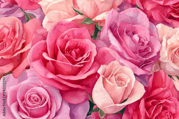 Obraz pink roses background