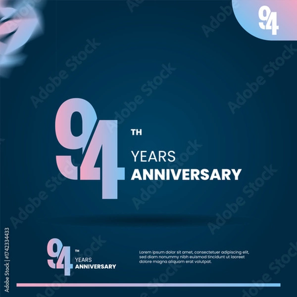 Obraz 94th anniversary logo design