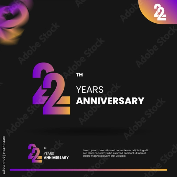 Obraz 22nd anniversary logo design