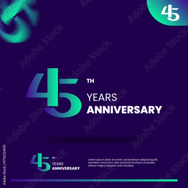 Obraz 45th anniversary logo design