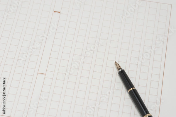 Obraz 原稿用紙と万年筆