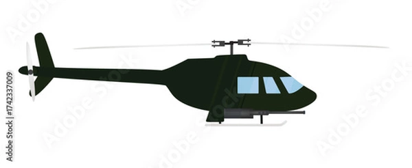 Fototapeta Green military helicopter. vector illustration