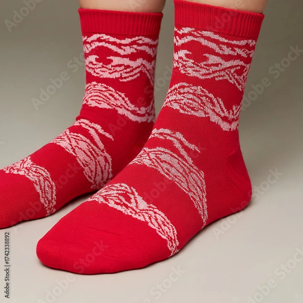 Obraz red socks on a white background