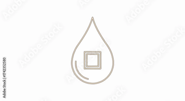 Fototapeta Glucose level presented as droplet icon in minimalistic style on white background. Glucose level indicator is useful for medical and wellness concepts.