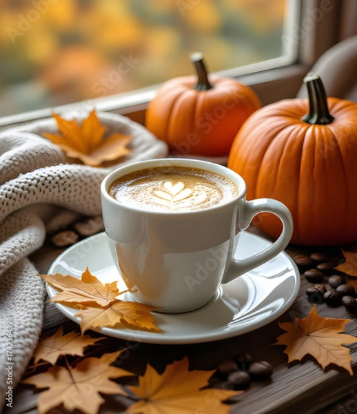 Obraz Pumpkin Spice and Coffee Art