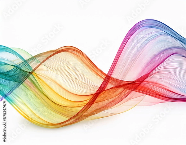 Fototapeta A dynamic graphic with colorful lines that swirl. Design element for technology, science, music or modern concept.
