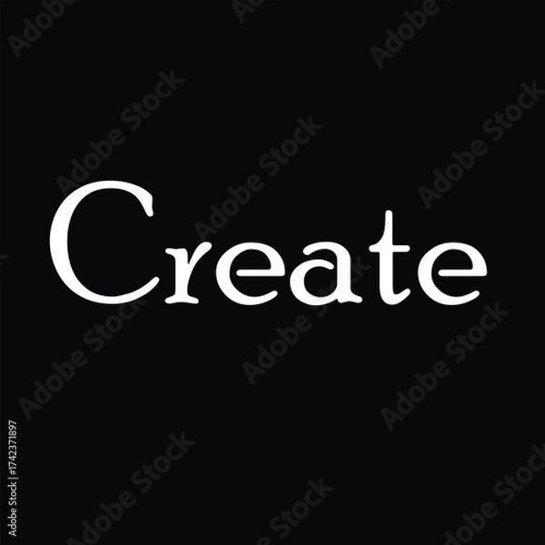 Fototapeta Simple White Create Text on Black