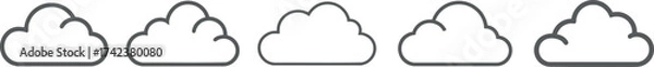 Fototapeta set of outline weather icons - cloud