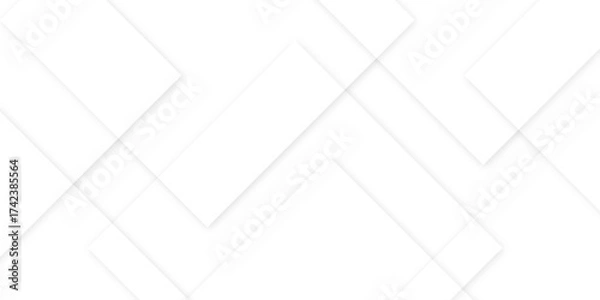 Fototapeta Abstract white background design with layers of textured white transparent material in triangle and squares shapes. White color technology concept geometric line vector white light grey background.	
