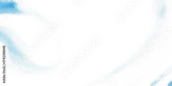 Fototapeta Blue halftone pattern. Retro comic gradient background. Bright pixelated dotted texture overlay. Cartoon pop art faded gradient pattern. Vector backdrop for poster, banner, advertisement