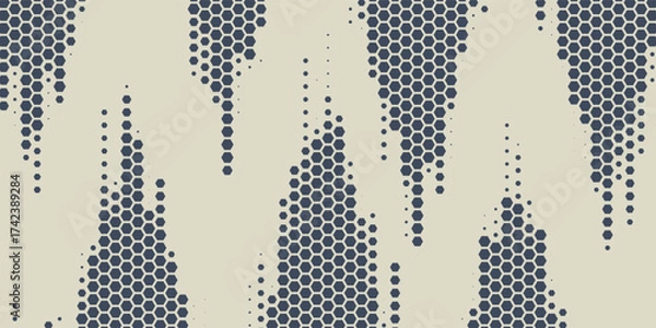 Fototapeta Abstract Technology Geometric Wave Hexagon Halftone Pattern. EPS10 Vector