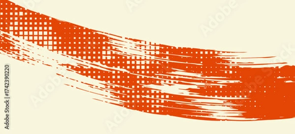 Fototapeta Abstract Grunge Background with Beige and Orange Brush Texture. Creative Design for Sports Background with Halftone Effect