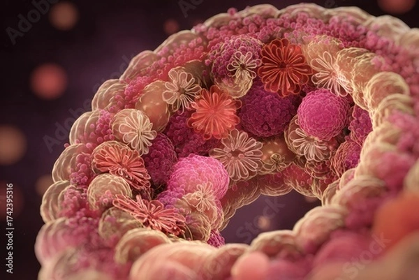 Fototapeta Inflamed Stomach Lining with H. Pylori