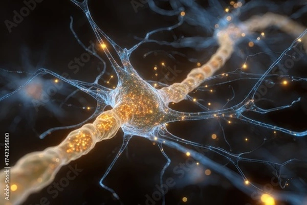 Fototapeta Dynamic Neuron Activity Visualization