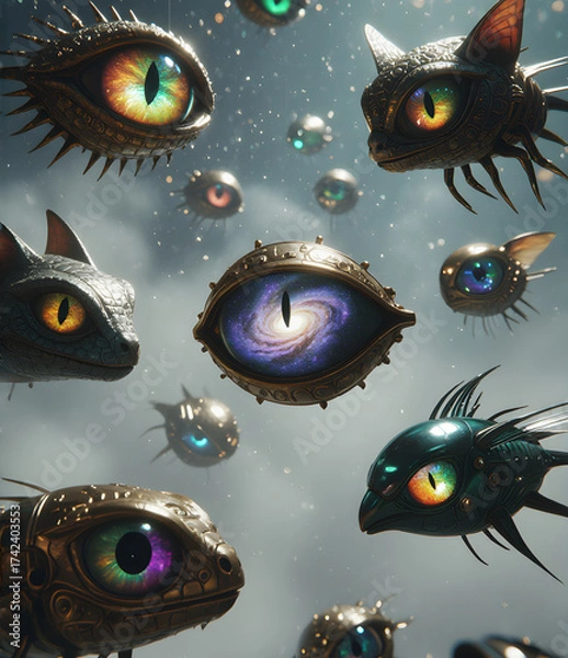 Obraz Surreal Cosmic Eye Creatures