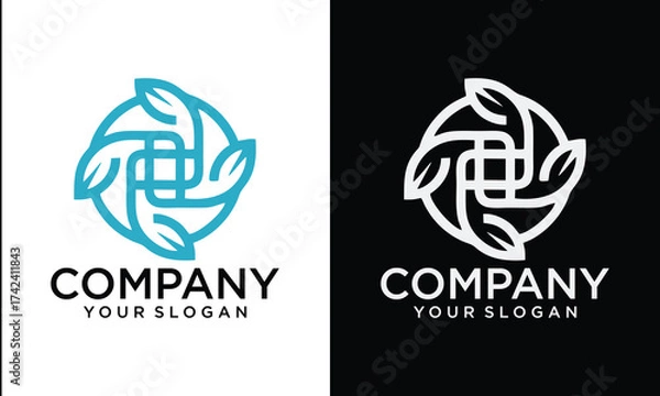 Obraz Creative Abstract Nature Logo Based From Creative Geometric Lines. Vector Logo Illustration.