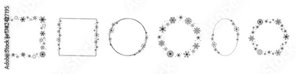 Obraz winter snowflake frame. design element for christmas