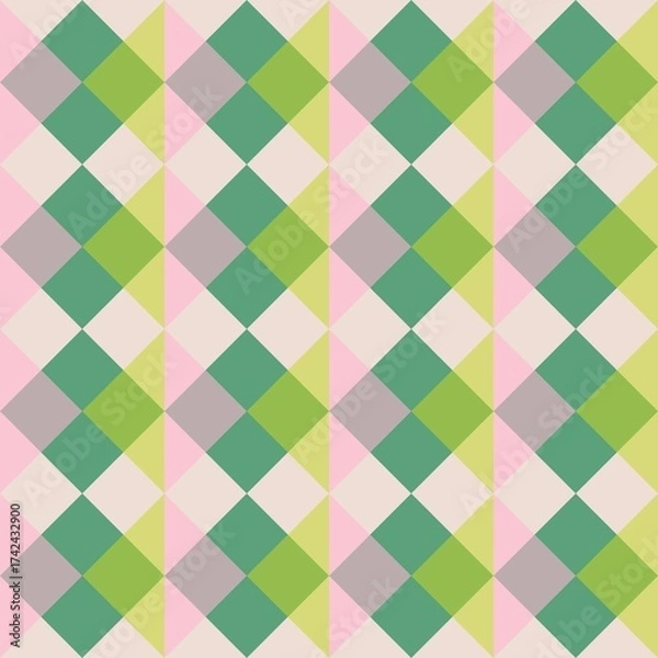 Obraz Seamless Green and Pink Argyle Diamond Pattern