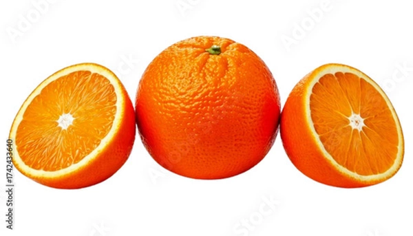 Obraz Set of Three Fresh Orange Variations, isolated on transparent background PNG