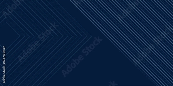 Obraz Blue background. Vector abstract, science, futuristic, energy technology concept. Digital image of light rays, stripes lines with blue light over dark blue background