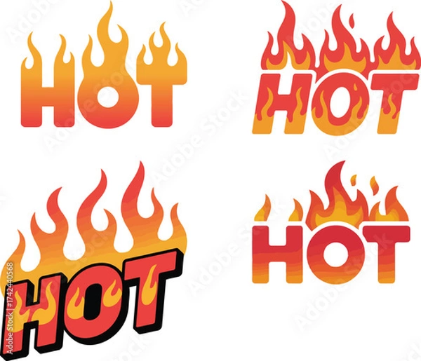 Obraz Hot sale fire text design vector illustrations on white background