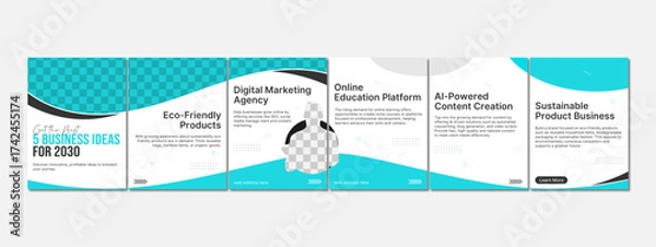 Fototapeta Creative modern carousel design for social media, professional carousel template for instagram and facebook