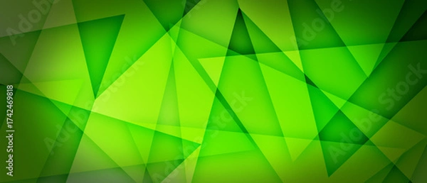 Fototapeta abstract green background with triangles shapes layered in contemporary modern art design