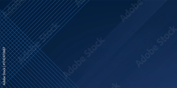 Obraz Blue background. Vector abstract, science, futuristic, energy technology concept. Digital image of light rays, stripes lines with blue light over dark blue background