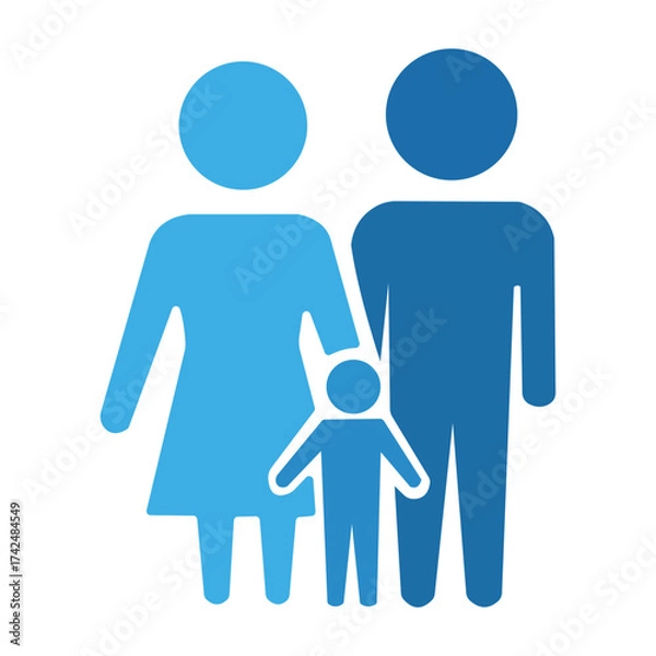 Fototapeta Stylized Family Illustration A Symbolic Representation of Togetherness Love and Support Simple Shapes Evoking Warmth and Unity