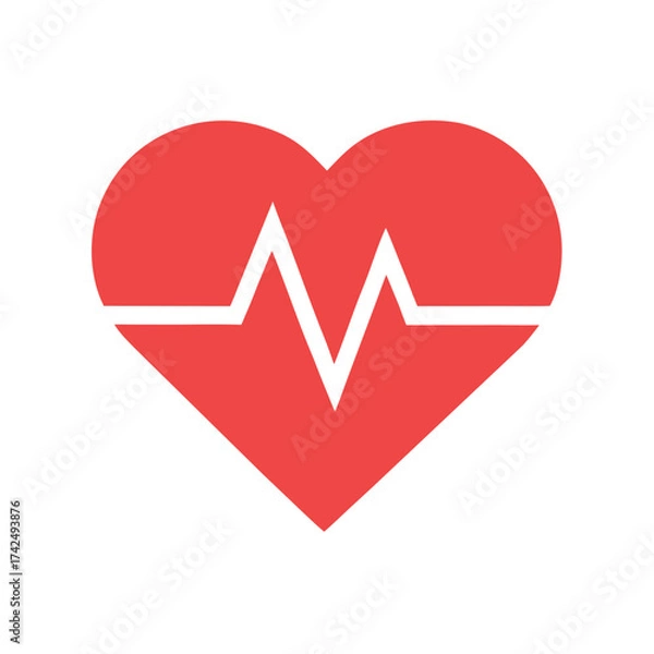 Obraz Flat Heartbeat Pulse Icon