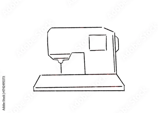 Obraz 手芸で使うミシンの手描きイラスト　線画