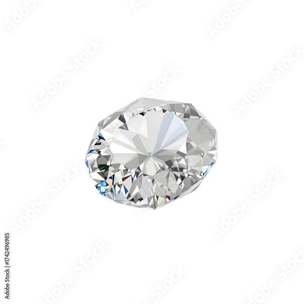 Obraz Sparkling diamond gemstone on transparent background isolated for design and presentation