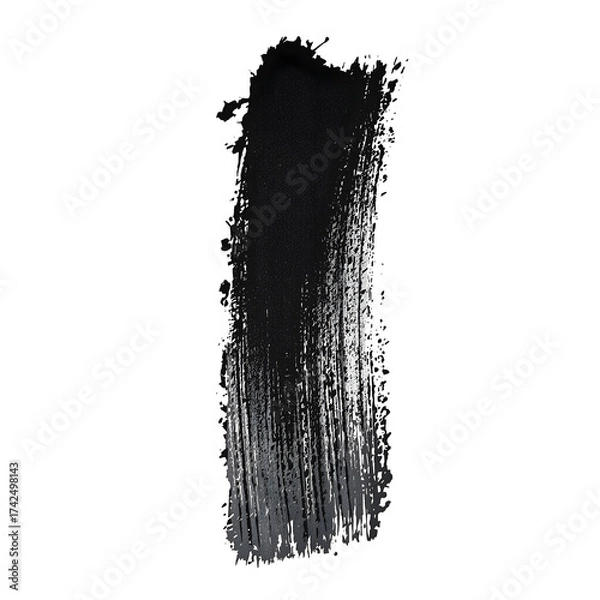 Obraz Abstract black paint stroke against transparent background